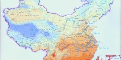สภาพอากาศบนแผนที่เมืองจีน