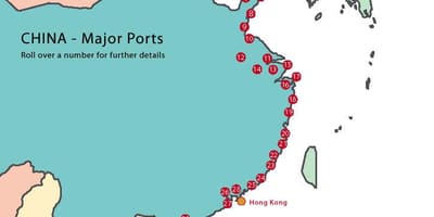 ท่าเรือของประเทศจีนแผนที่