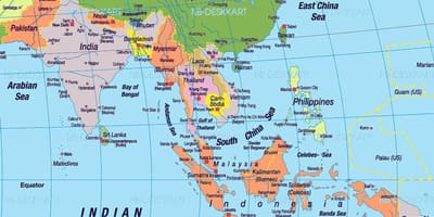 ทางใต้ประเทศจีนแผนที่
