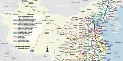 Railway แผนที่เมืองจีน