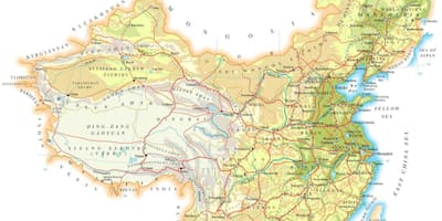ประเทศจีนแผนที่ topography