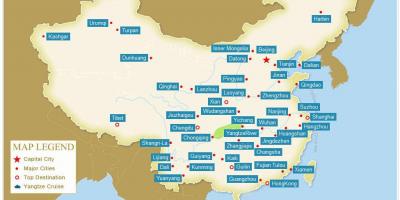 ประเทศจีนแผนที่กับเมือง