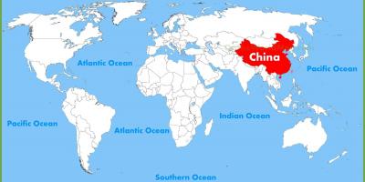 โลกแผนที่ของประเทศจีน